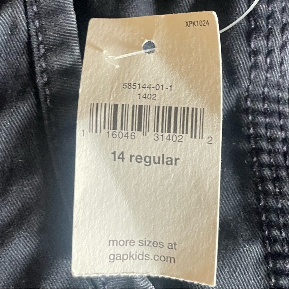 NWT Gap Kids Uniform Straight-fit Chino Trousers Dressy/ Casual Size 14 Black - Picture 2 of 8